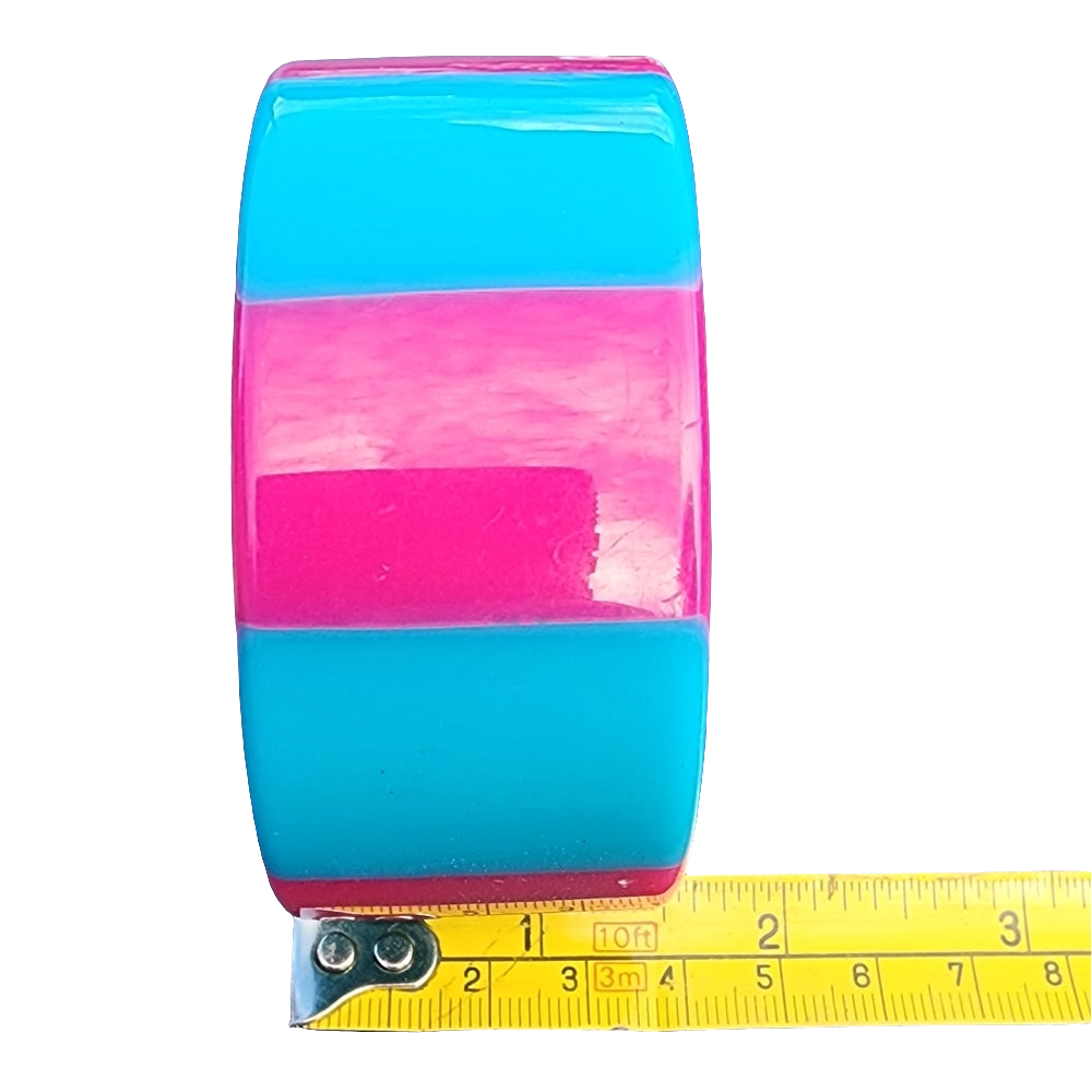 Chunky pink & blue lucite bangle bracelet fashion costume jewelry Barbiecore