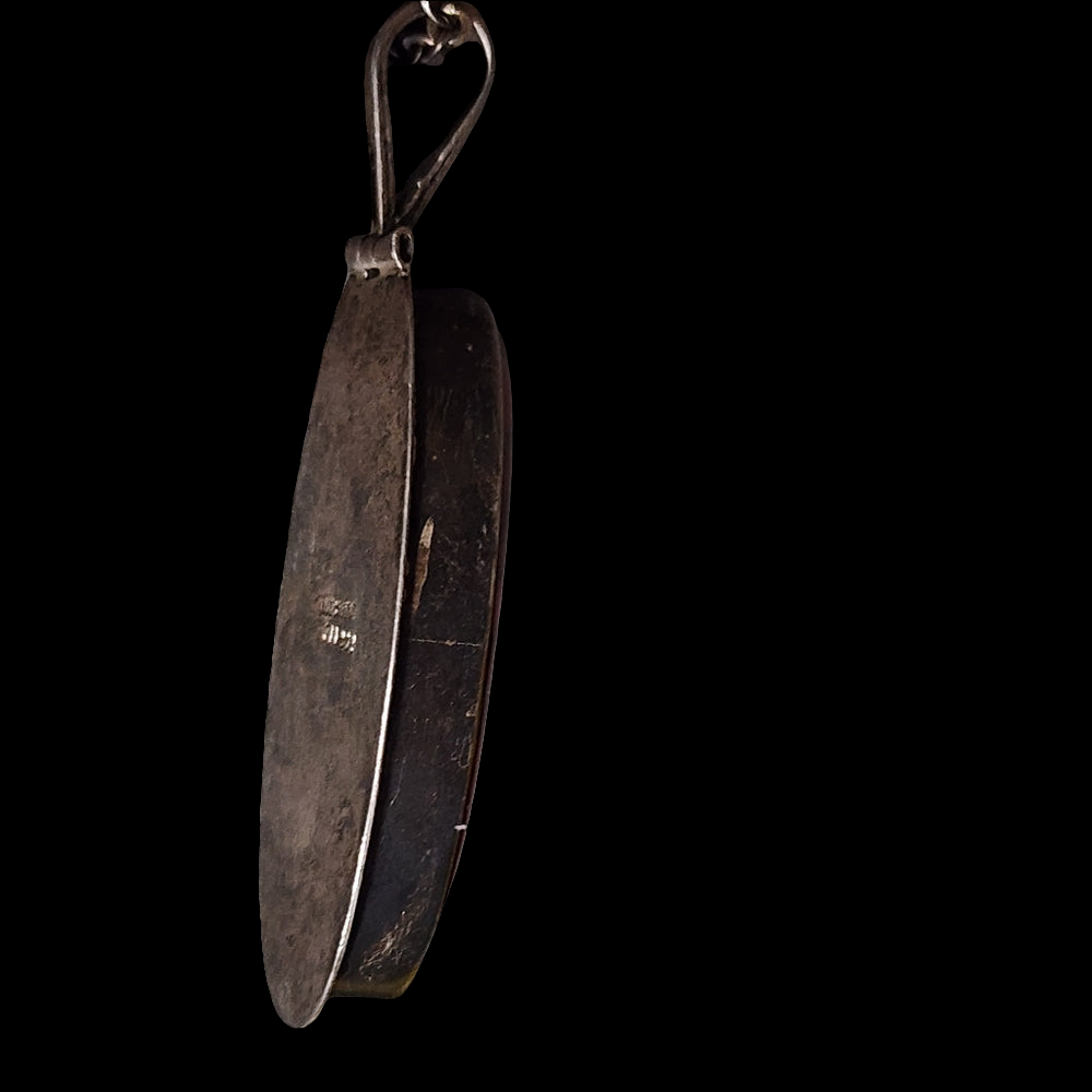 Vintage Sterling silver necklace with Mexican silver long red pendant jasper?