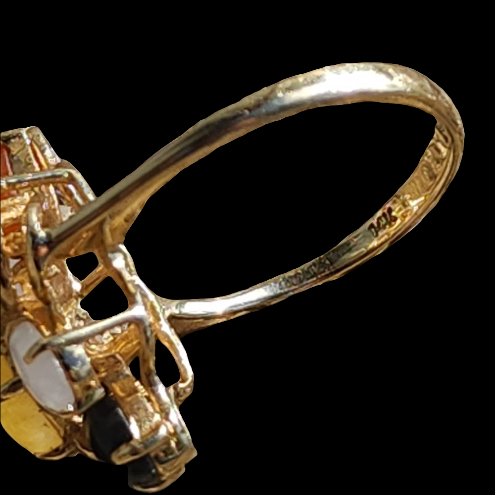 14k gold multi gemstone ring size 6