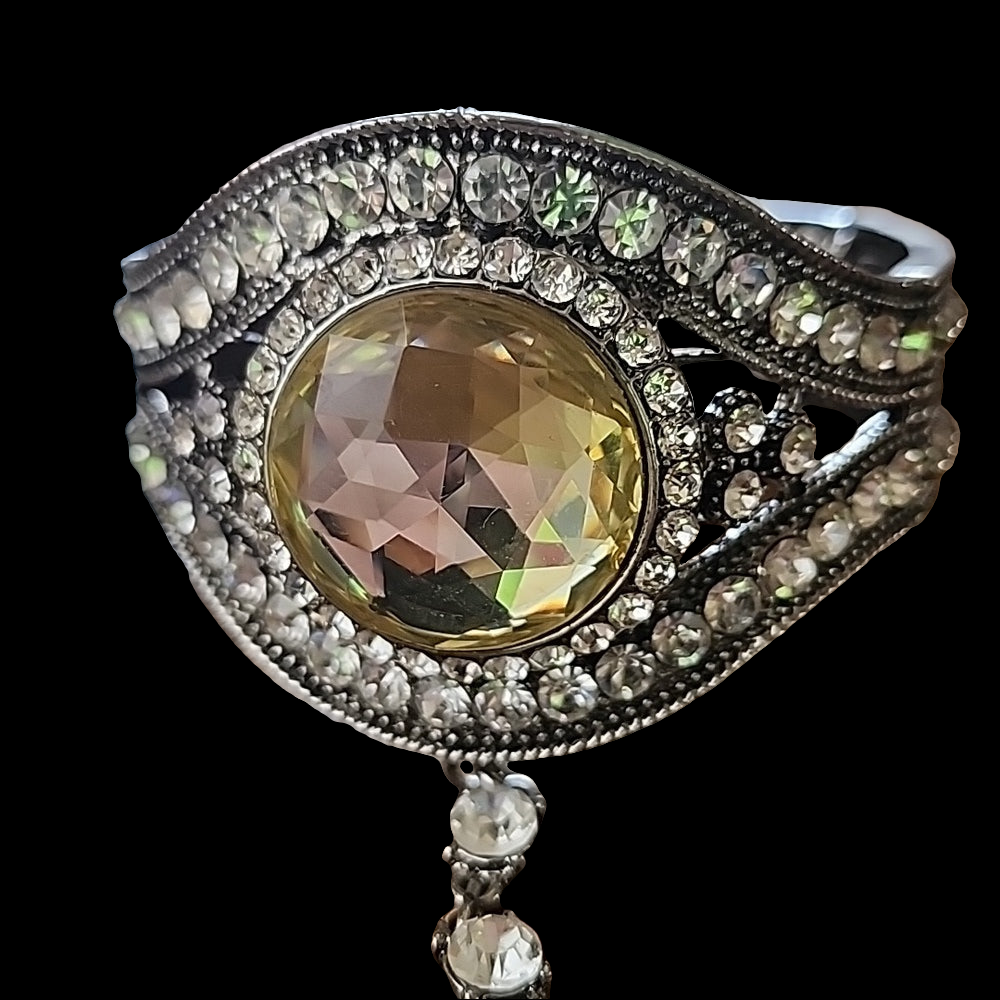 Vintage inspired bracelet ring set rhinestone fashion costume jewelry