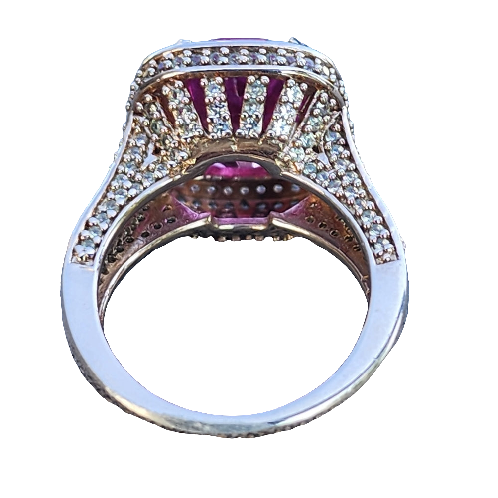 JWBR Renaissance new york pink sapphire & diamonds sterling silver ring …
