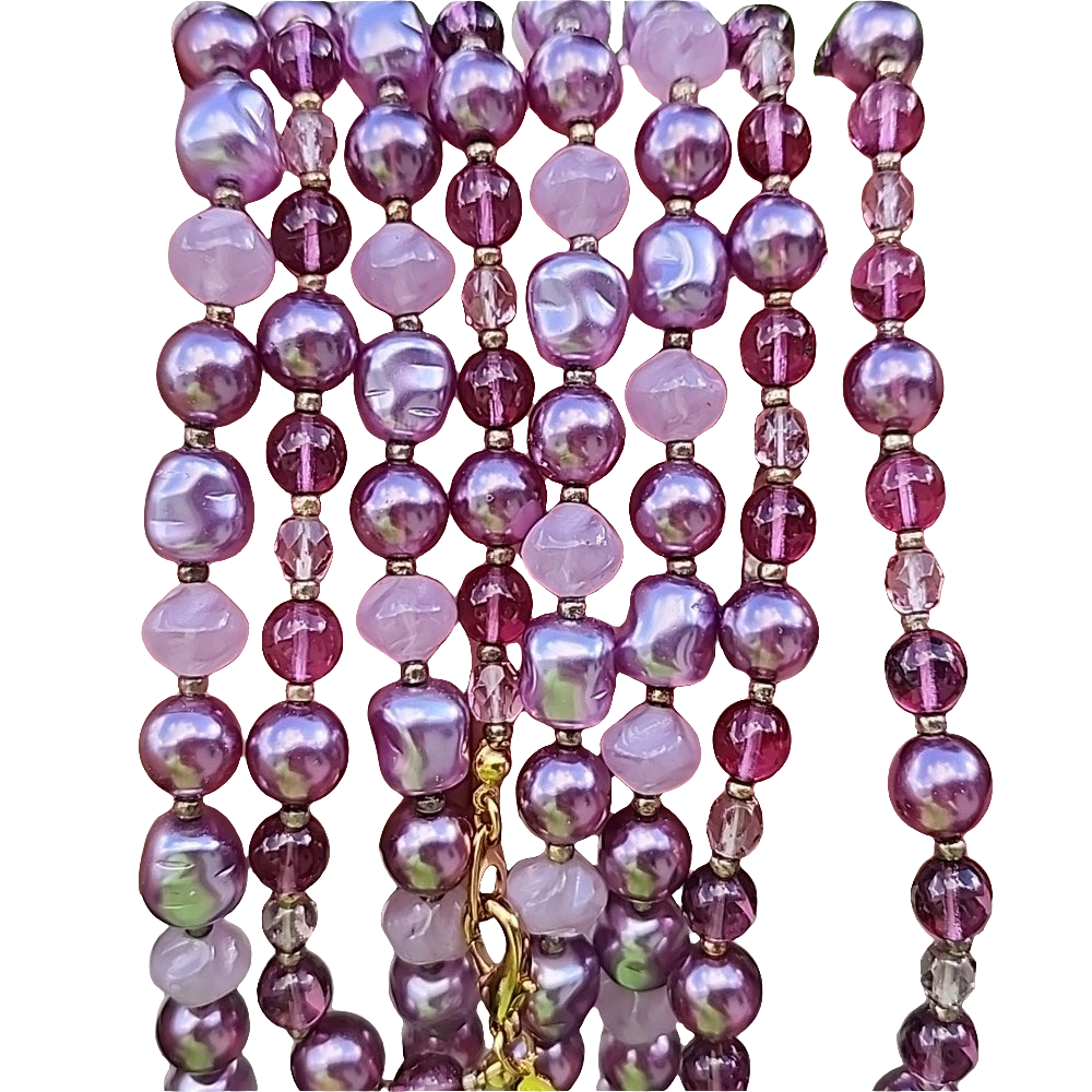 Bundle lot 2 Joan Rivers purple glass beaded necklaces designer jewelry
