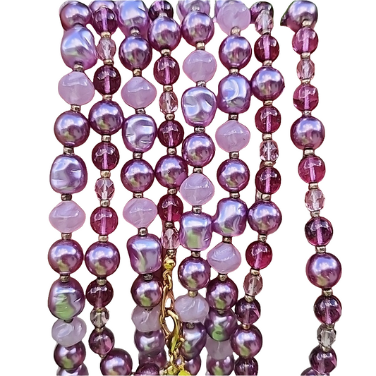 Bundle lot 2 Joan Rivers purple glass beaded necklaces designer jewelry