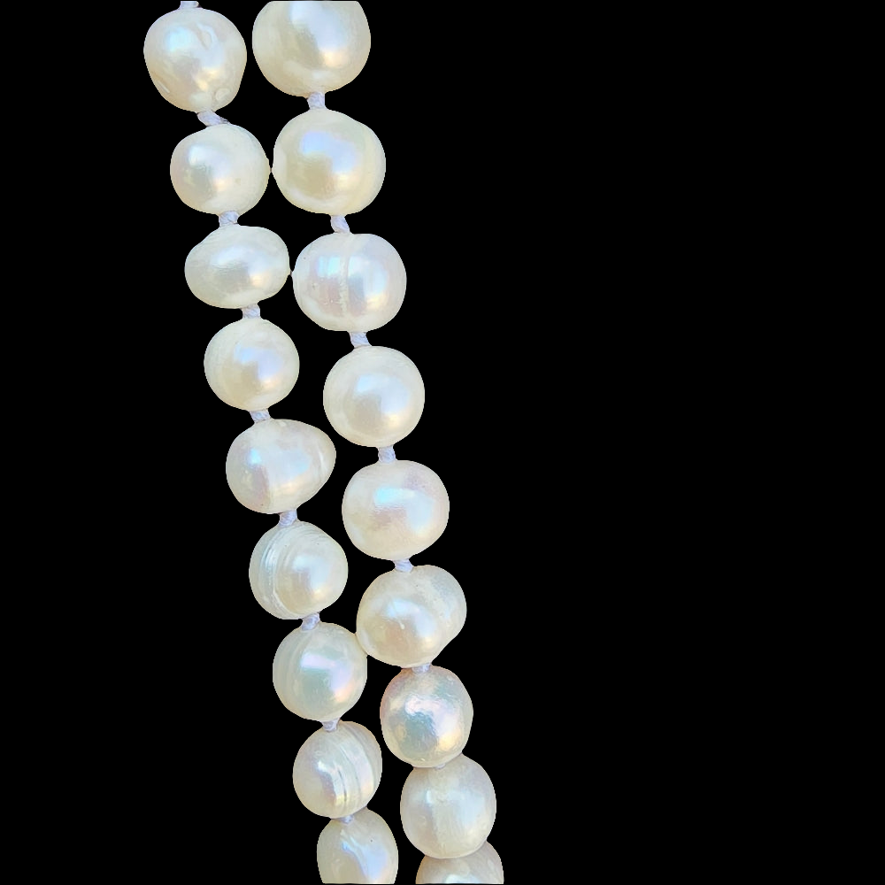 Knotted Authentic pearl pearls necklace fine jewelry hangs 4 foot long strand