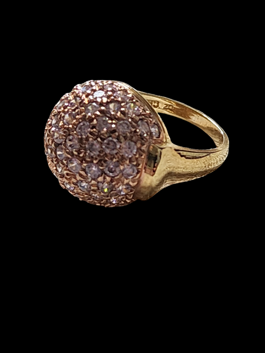 Ross Simons 14k Gold Vermeil  over Sterling Silver Pink Topaz Ball Ring Size 7