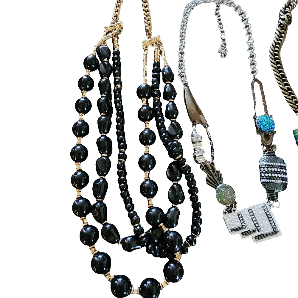 Costume fashion jewelry lot bundle necklaces rainbow hematite necklace