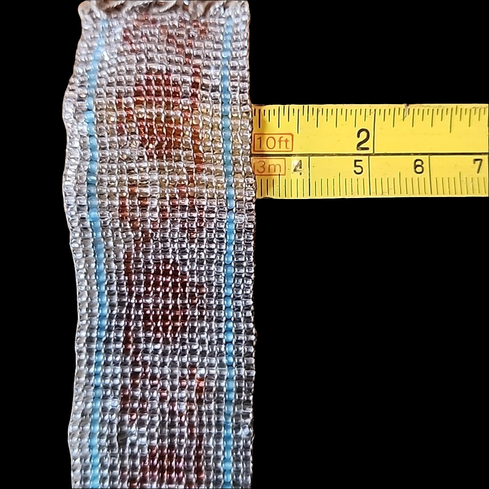 Antique glass beadwork belt wrap bracelet panel handmade Native American ?