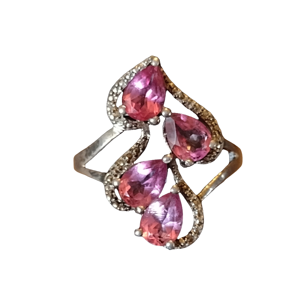 Sterling silver with pink rhodolite ring size 8.5 by the genuine gemston…
