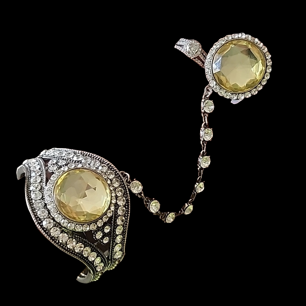 Vintage inspired bracelet ring set rhinestone fashion costume jewelry