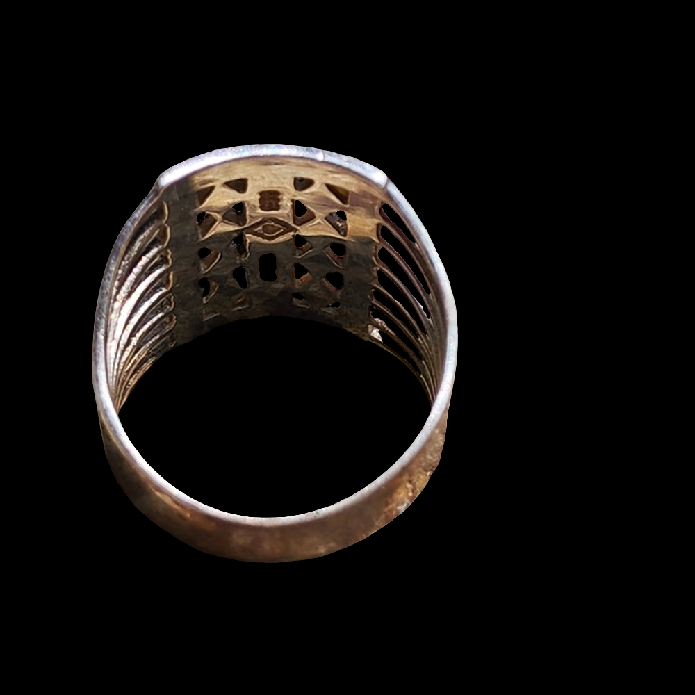 Sterling silver large marcasite ring size 11.5 unisex