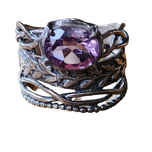 PZ israel Sterling silver amethyst layered look ring size 9.75 fine jewe…