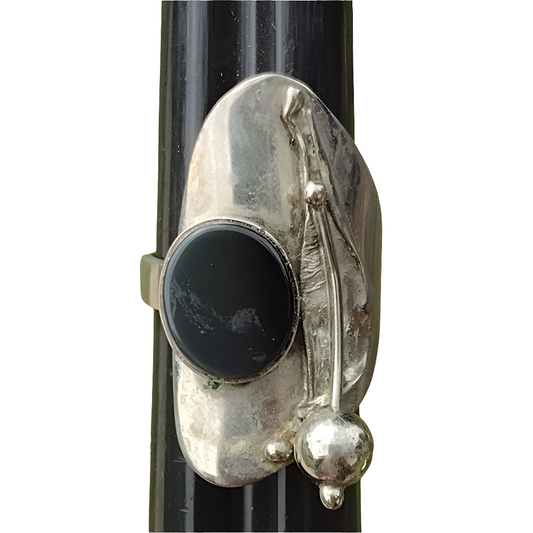 High-end artist signed Avi Soffer sterling silver ring size 7 modernist