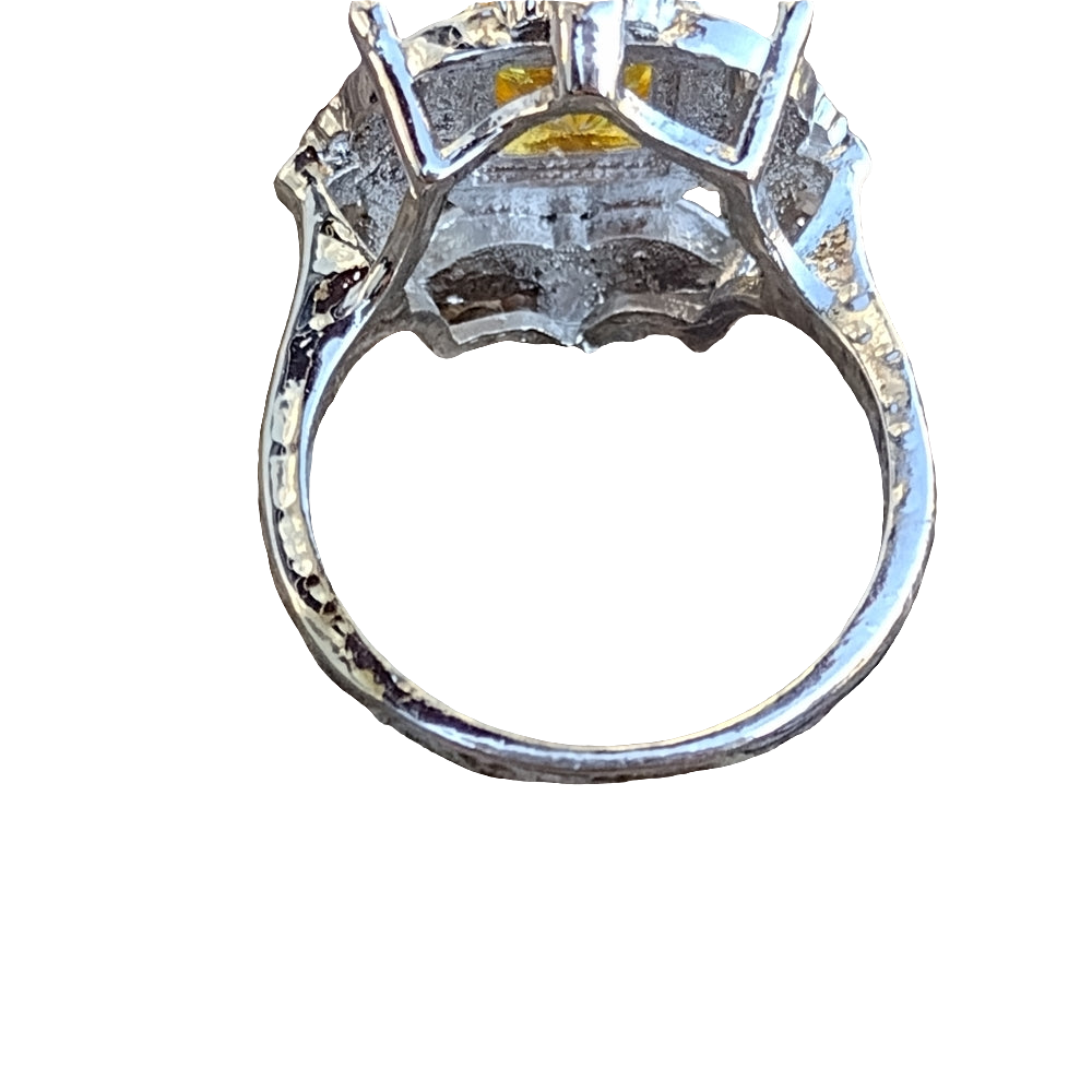 Sterling silver ring 3 carat citrine Stone topaz and white sapphire size…