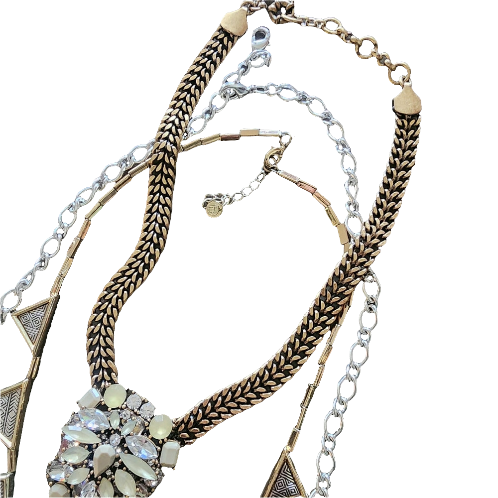 Bundle Lot Designer Statement Necklaces Crystal Rhinestones Silpada J CREW