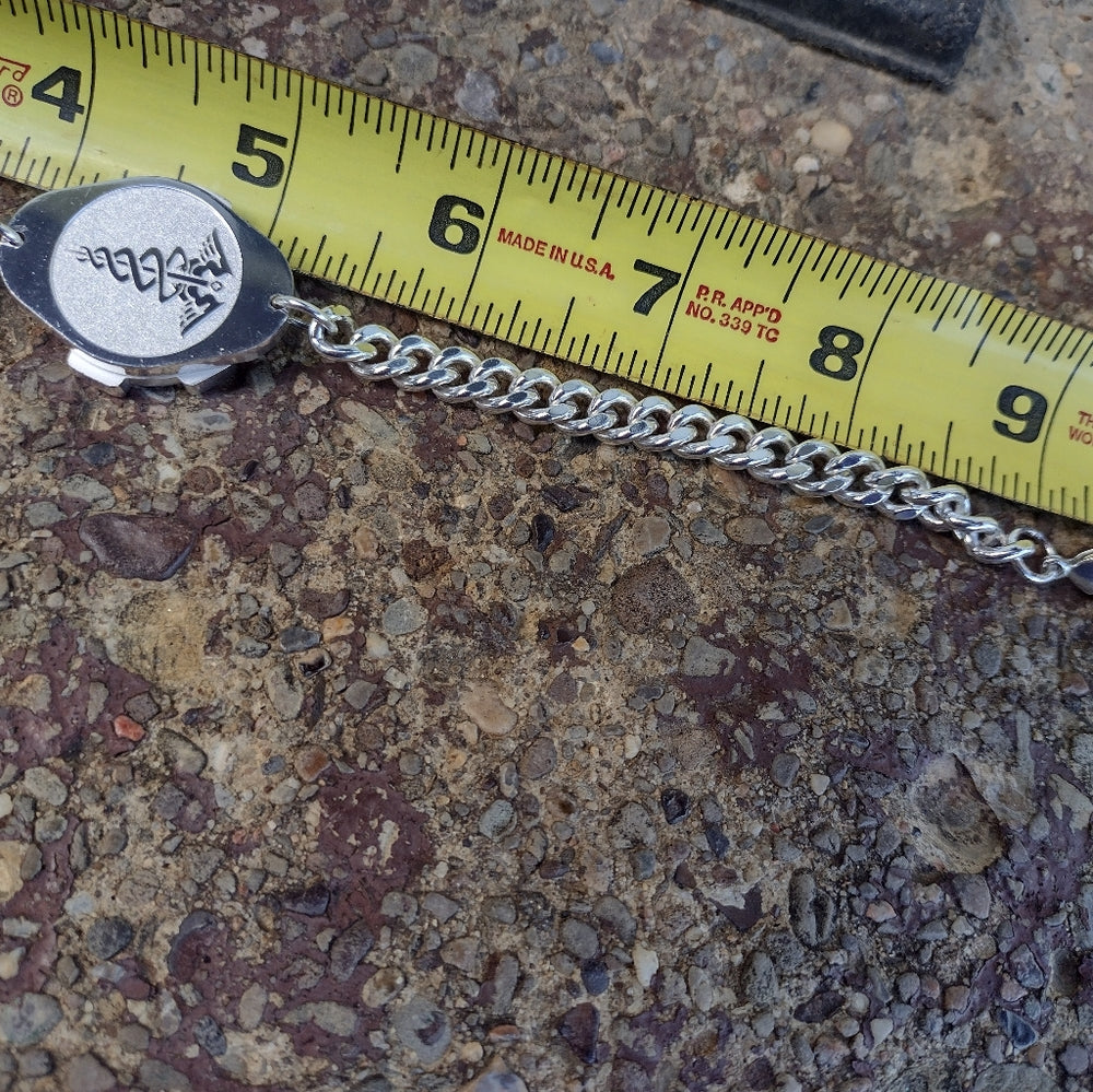 Medical alert bracelet with pill box 9.5 in Long unisex