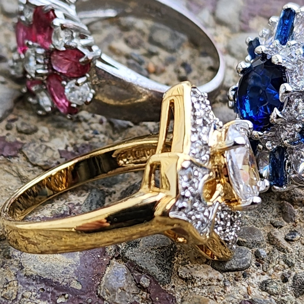 Lot 3 FAKE marked 925 sterling silver rings ring sizes are 7.5 8 8