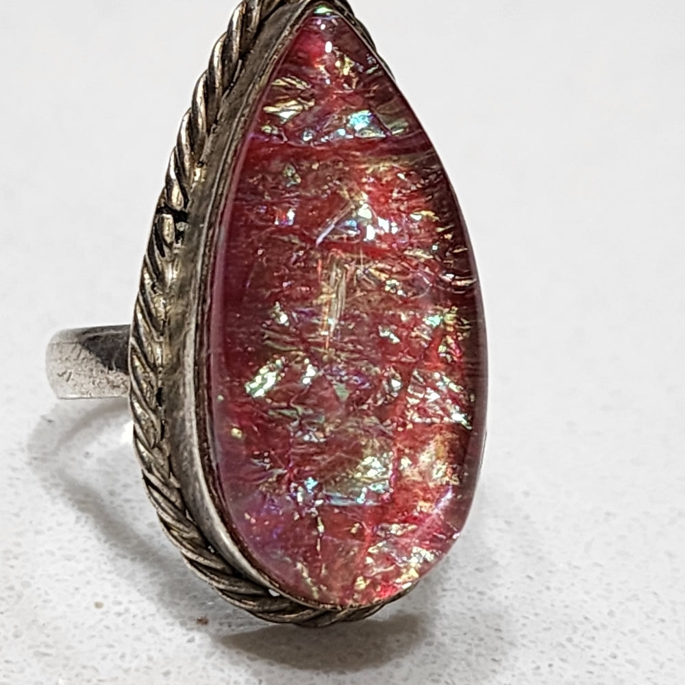 Sterling silver dragon's breath ring size 8.5