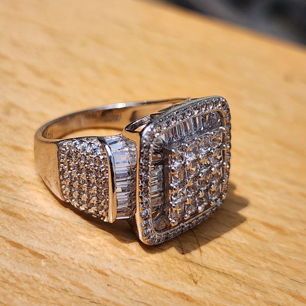 Sterling silver cubic zirconia ring size 7 engagement wedding promise