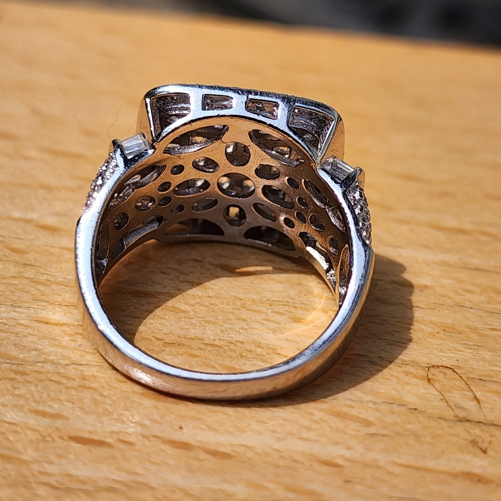 Sterling silver cubic zirconia ring size 7 engagement wedding promise