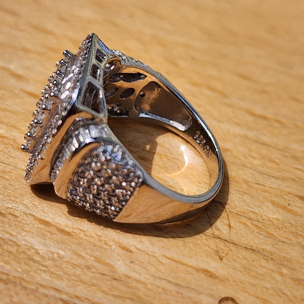 Sterling silver cubic zirconia ring size 7 engagement wedding promise