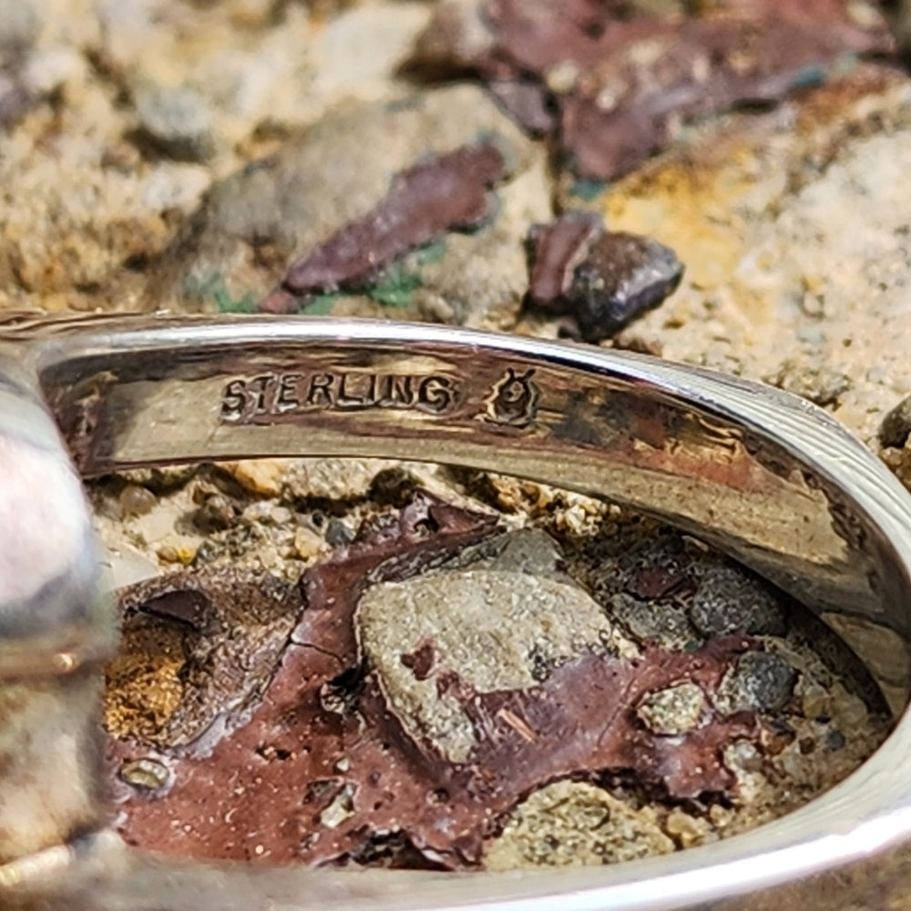 Sterling silver fossil ring size 6.75 Native American ?