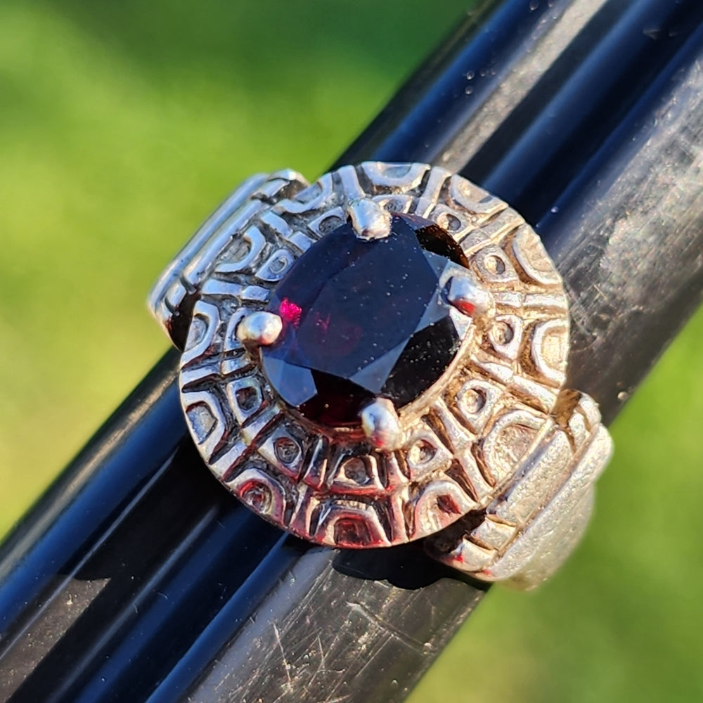 Sterling silver Garnet ring size 6.75