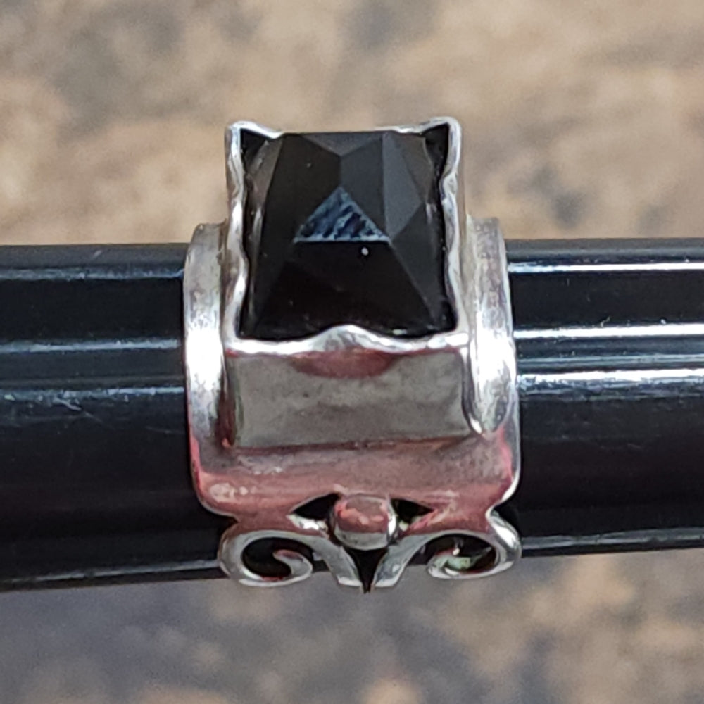 Vintage Sterling silver smoky quartz modernistic Israel ring size 6