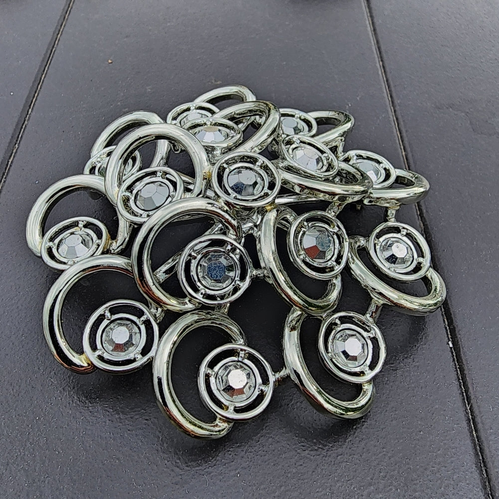 Sarah Coventry vintage Celestial ice rhinestone brooch  pin jewelry silver tone
