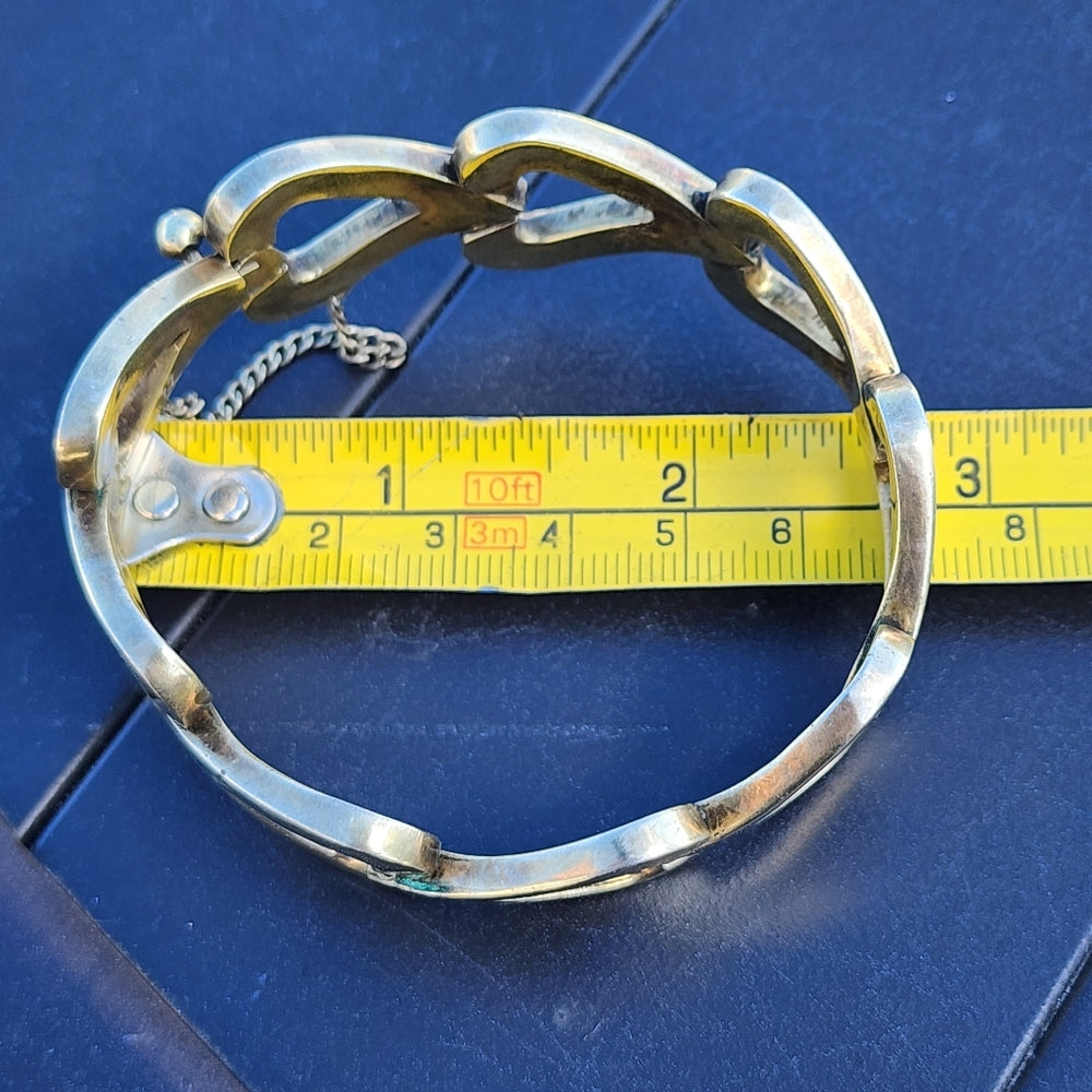 Vintage Mexican sterling silver heart bracelet