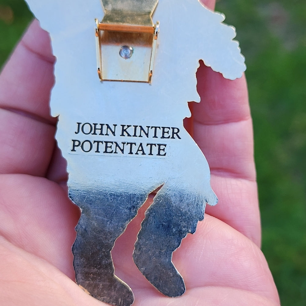 Figural bear Native American enamel Shriners bolo clip El Zaribah Phoenix AZ