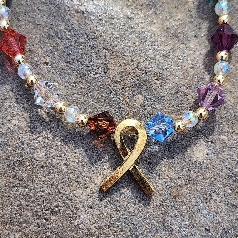 Jewelry cancer awareness bracelet with meaning of colors