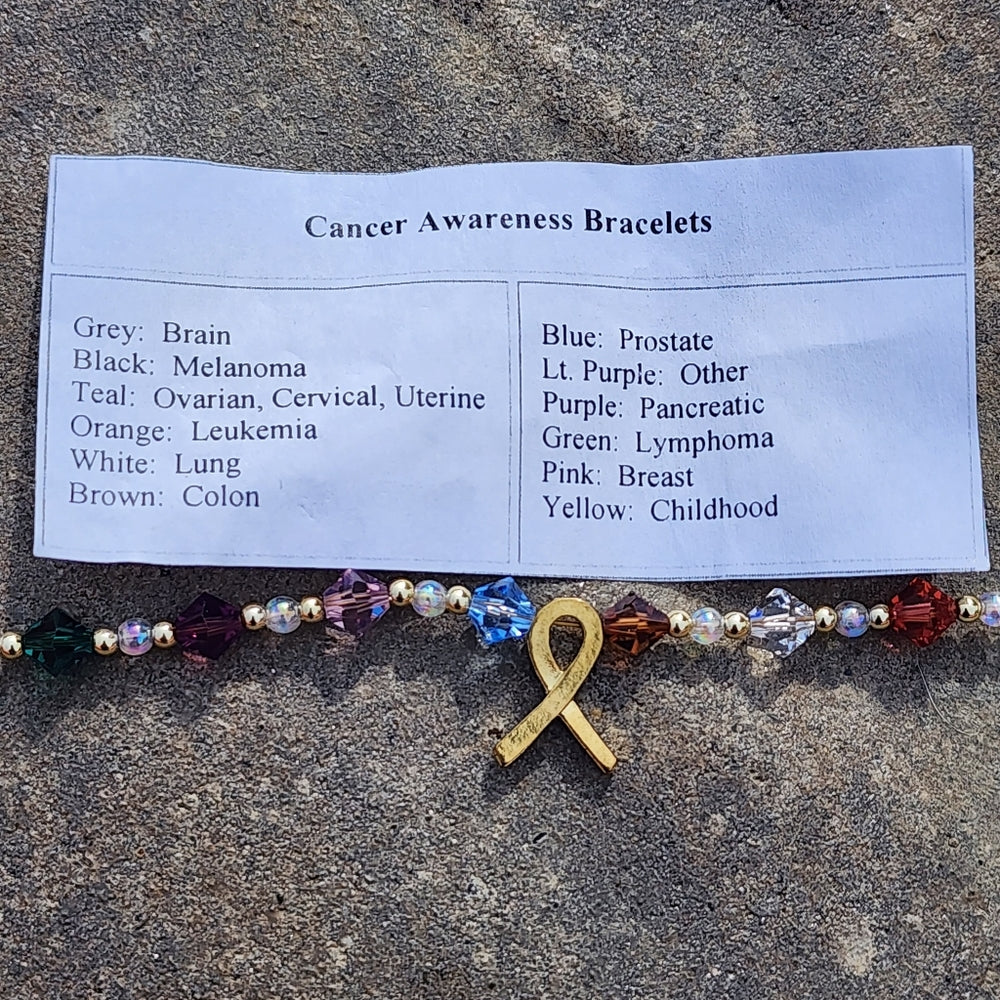 Jewelry cancer awareness bracelet with meaning of colors