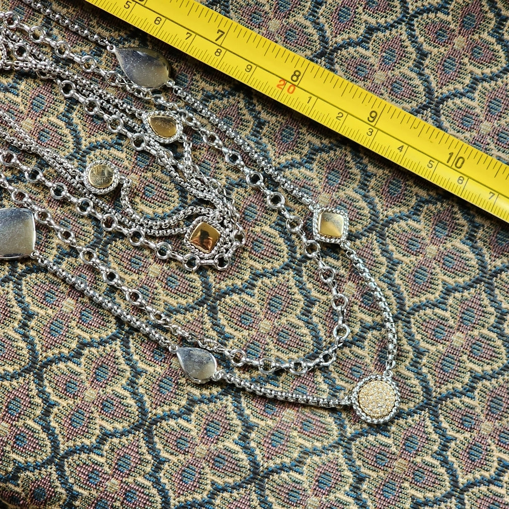 White House Black Market WHBM 5 layer statement layered necklace costume jewelry