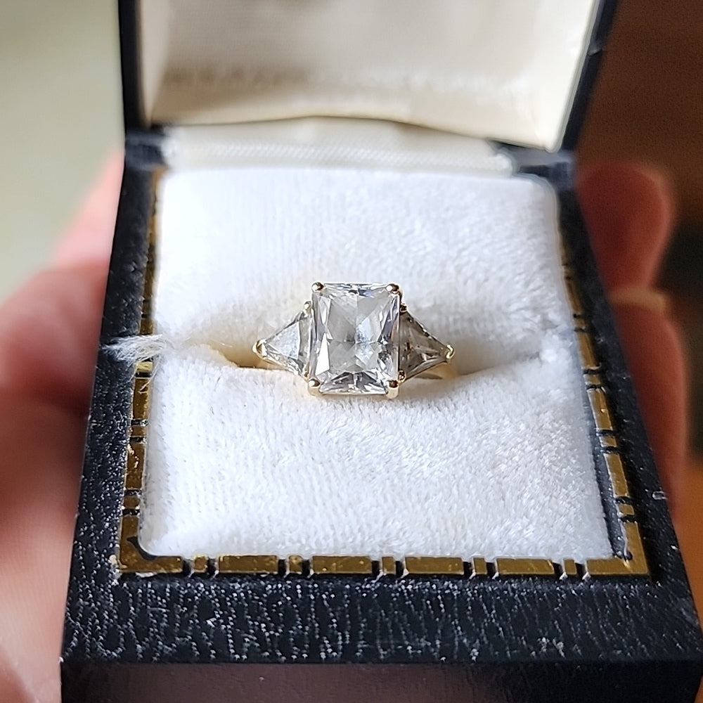 14k karat yellow gold cz wedding engagement promise ring