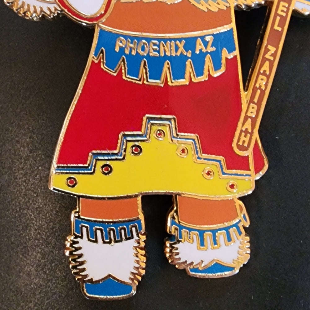 Native American enamel Shriners bolo Clip gold accent Phoenix Arizona EL Zaribah