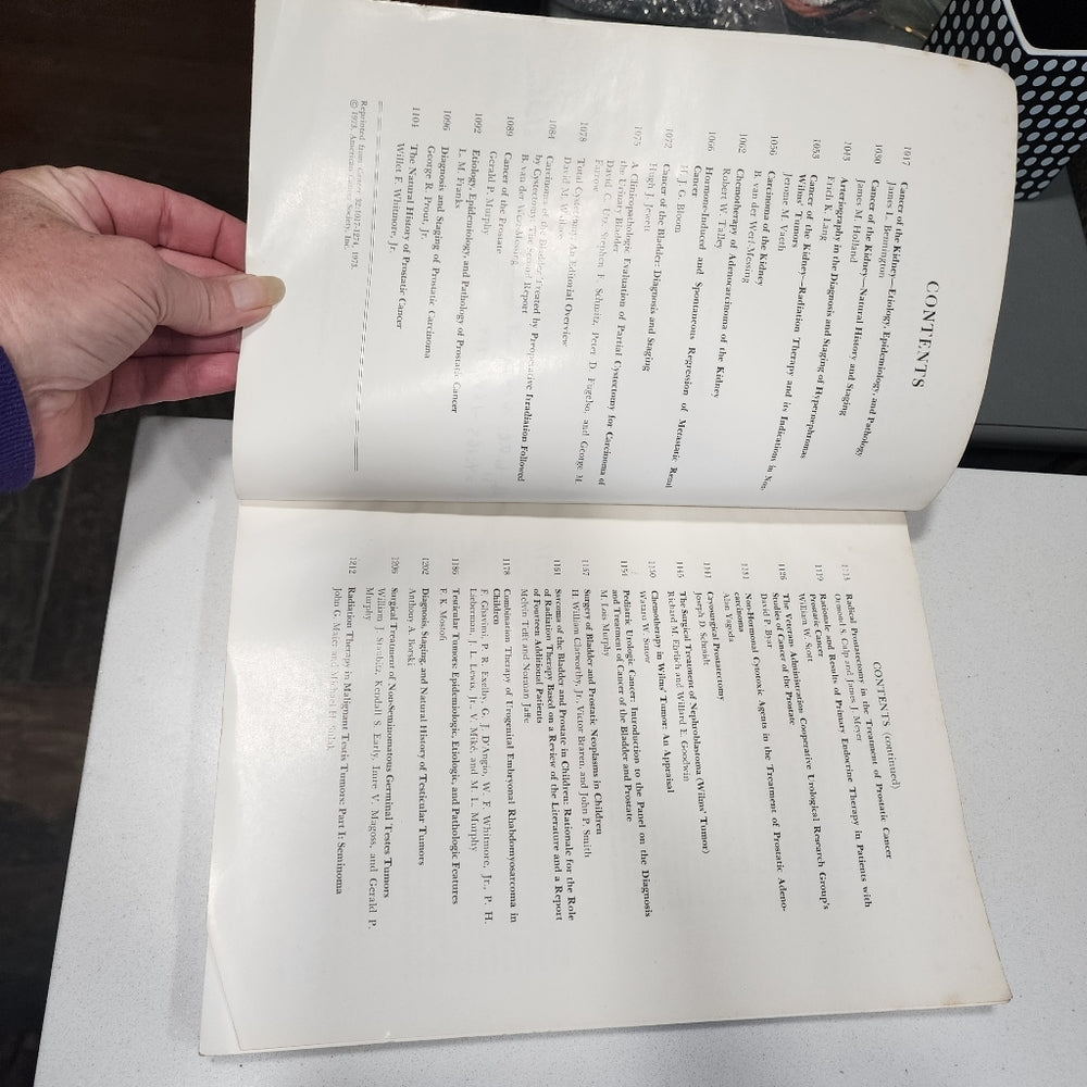 Book proceedings of the National Conference on Urologic cancer 1973