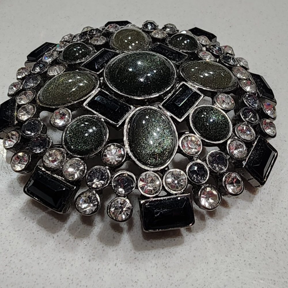 Costume fashion statement jewelry huge chunky rhinestone brooch