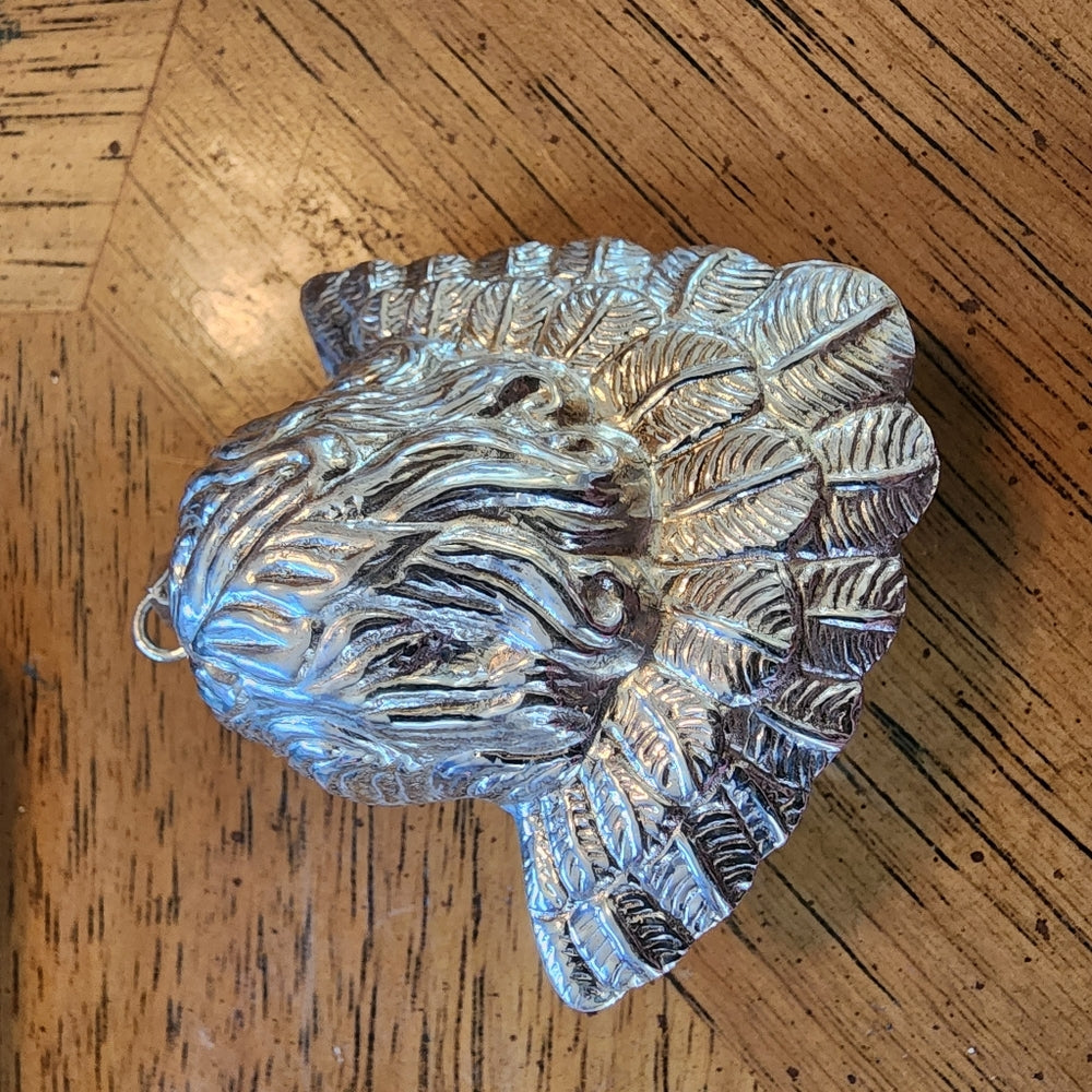 Puffy chunky 3D vintage Cupid Angel pendant sterling silver holloware