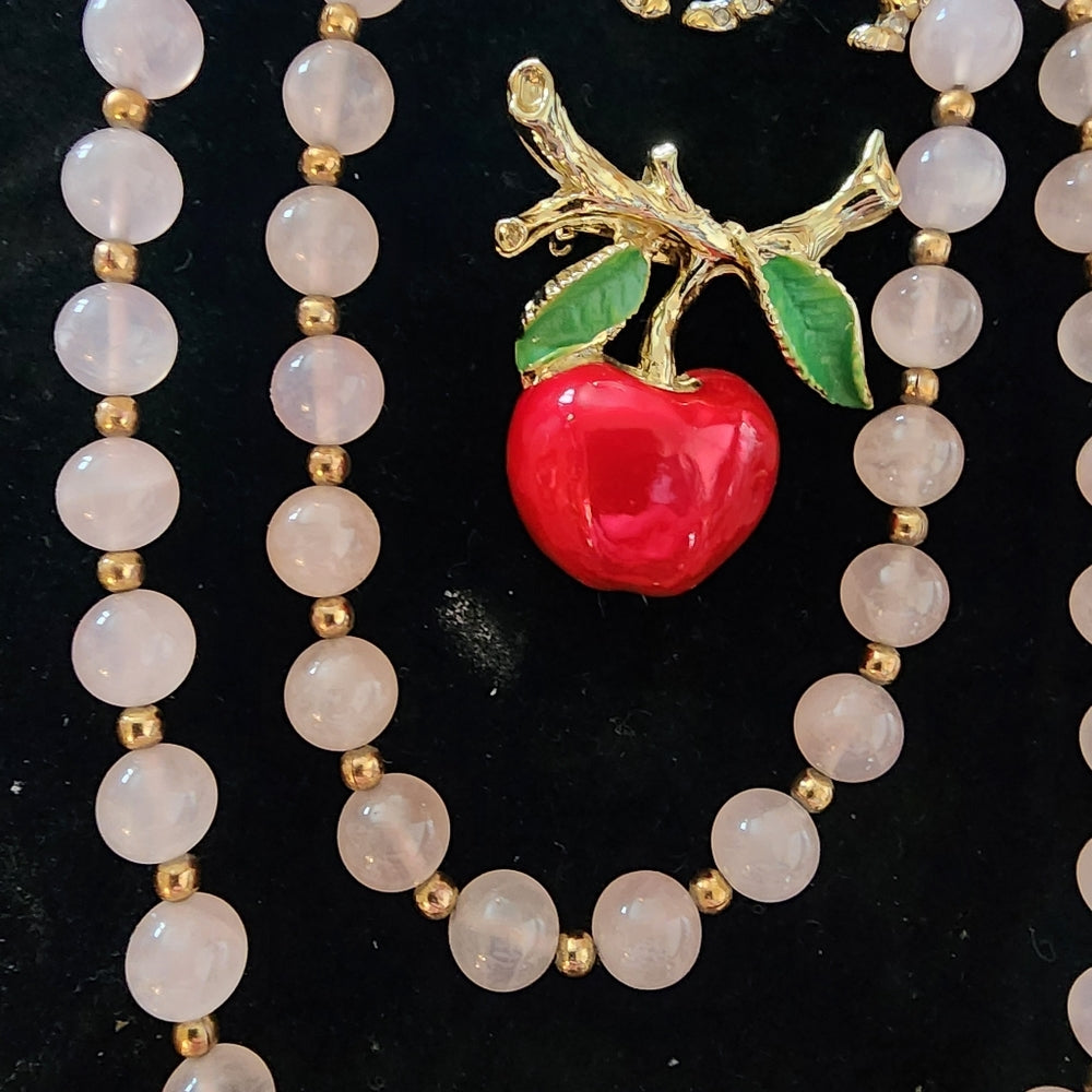 Lot of fashion costume jewelry necklaces brooches earrings tiger apple