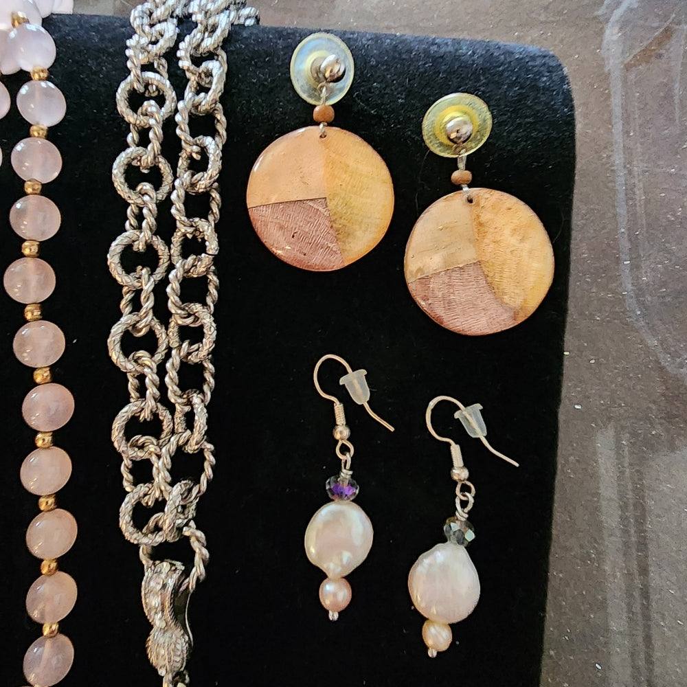 Lot of fashion costume jewelry necklaces brooches earrings tiger apple