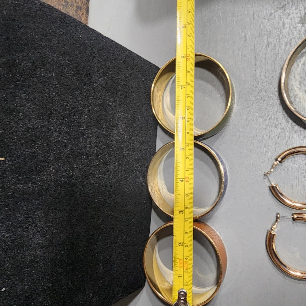 Costume fashion jewelry lot bracelets J crew enamel gold tone Hoop earrings