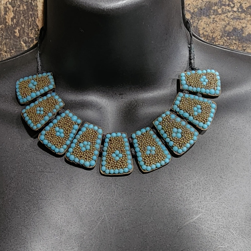 Turquoise blue rare fashion runway statement jewelry Kashmir Origin ?