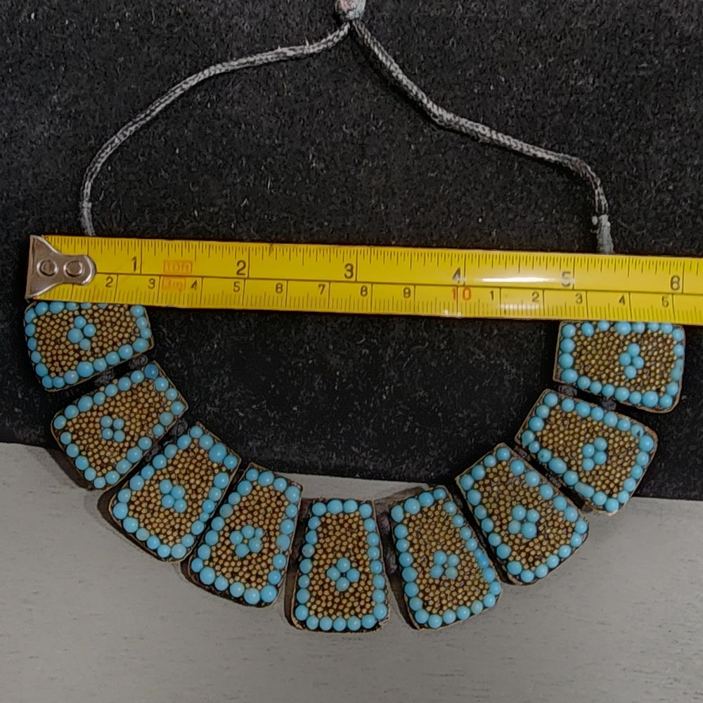 Turquoise blue rare fashion runway statement jewelry Kashmir Origin ?