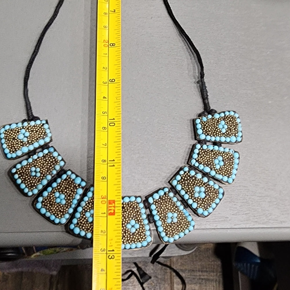 Turquoise blue rare fashion runway statement jewelry Kashmir Origin ?