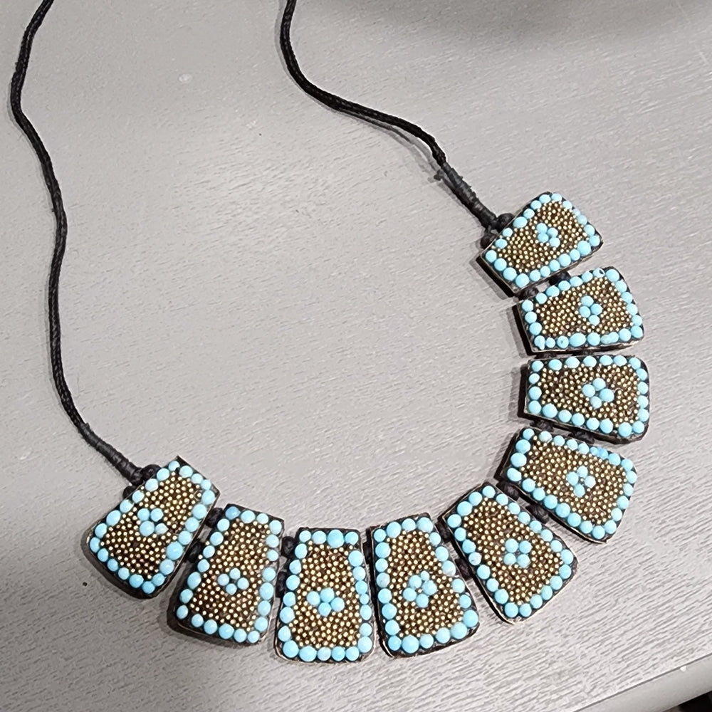 Turquoise blue rare fashion runway statement jewelry Kashmir Origin ?