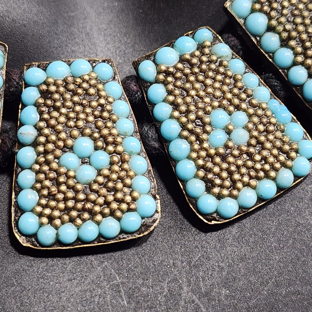 Turquoise blue rare fashion runway statement jewelry Kashmir Origin ?