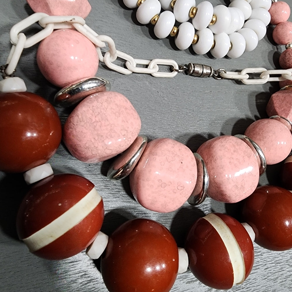 Lot of Fashion costume jewelry chunky necklaces vintage inspired