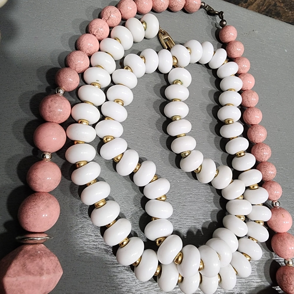 Lot of Fashion costume jewelry chunky necklaces vintage inspired