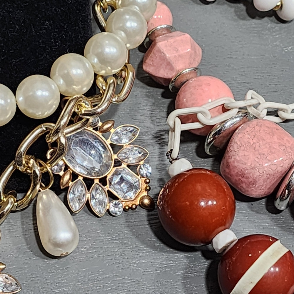 Lot of Fashion costume jewelry chunky necklaces vintage inspired