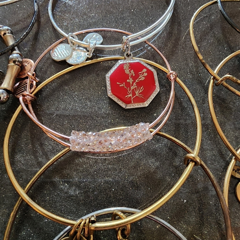 Alex & Ani jewelry lot 22 bangle charm bracelets silver & Gold tone